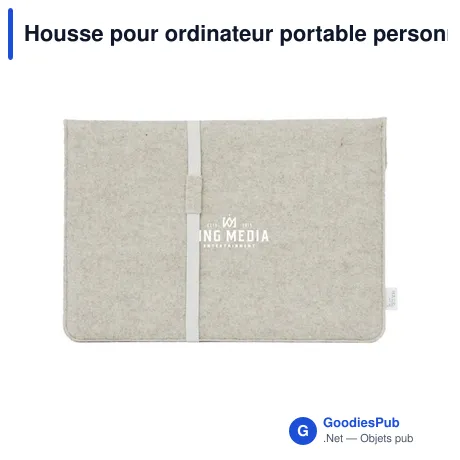 Housse pour ordinateur portable personnalisable en feutre recyclé - MADE outavec logo