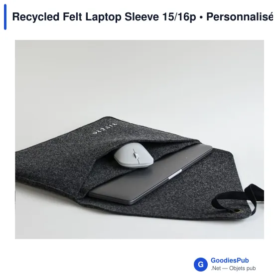 Housse d'ordinateur portable personnalisable en feutre recyclé - MADE out ofavec logo - Image 11