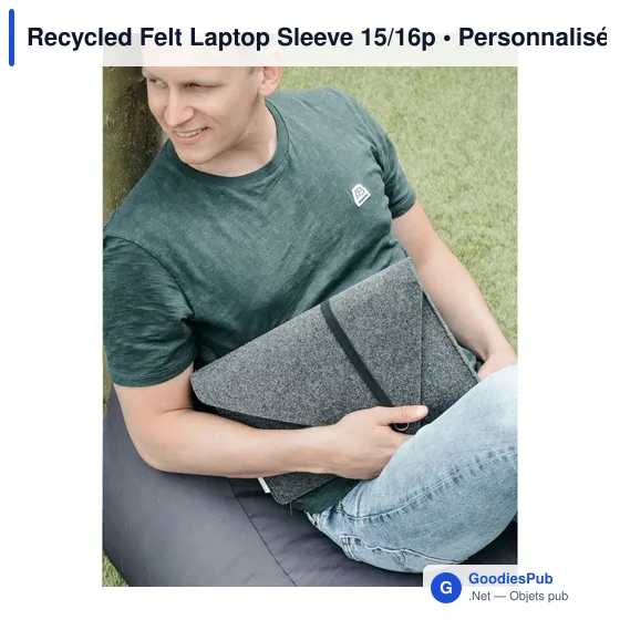 Housse d'ordinateur portable personnalisable en feutre recyclé - MADE out ofavec logo - Image 12