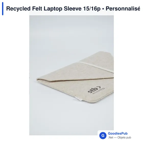 Housse d'ordinateur portable personnalisable en feutre recyclé - MADE out ofavec logo - Image 3