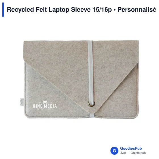 Housse d'ordinateur portable personnalisable en feutre recyclé - MADE out ofavec logo - Image 5