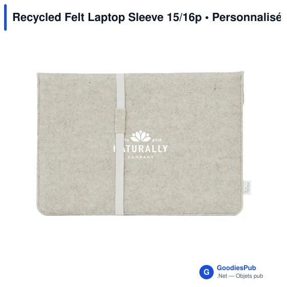 Housse d'ordinateur portable personnalisable en feutre recyclé - MADE out ofavec logo - Image 6