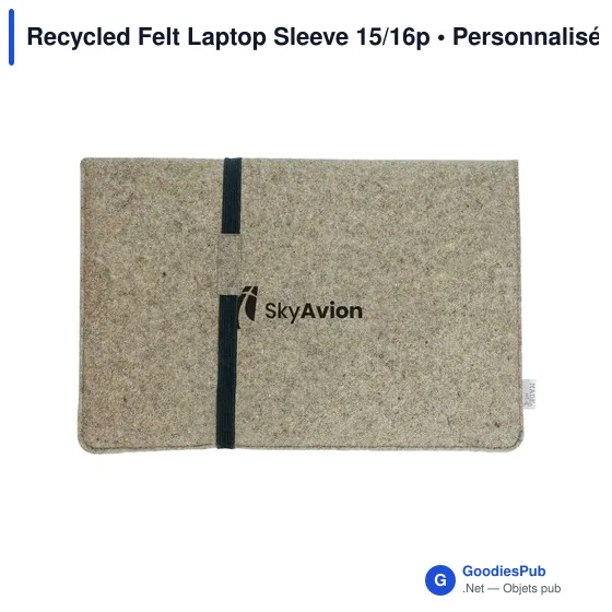 Housse d'ordinateur portable personnalisable en feutre recyclé - MADE out ofavec logo - Image 7