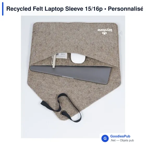 Housse d'ordinateur portable personnalisable en feutre recyclé - MADE out ofavec logo - Image 8