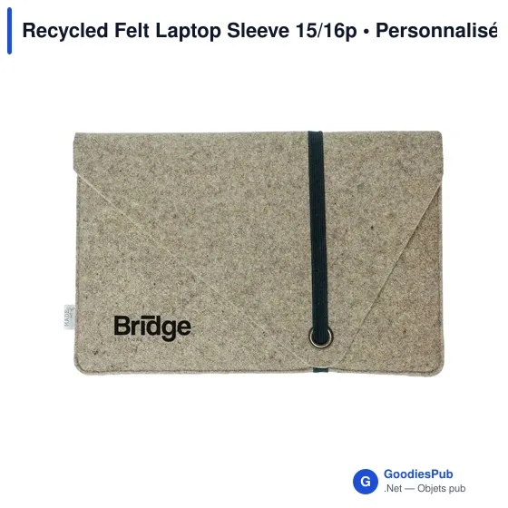 Housse d'ordinateur portable personnalisable en feutre recyclé - MADE out ofavec logo - Image 9