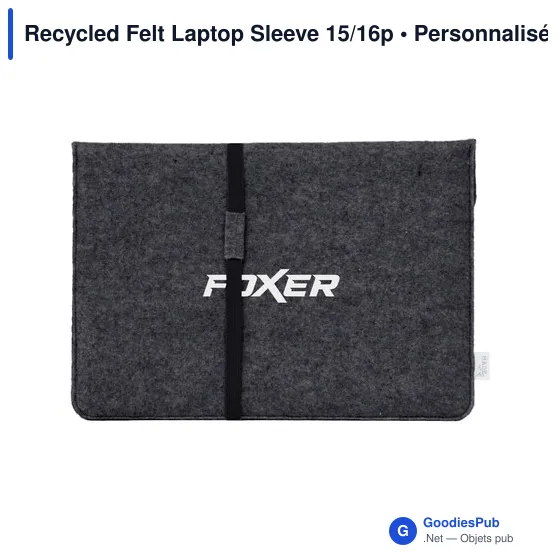 Housse d'ordinateur portable personnalisable en feutre recyclé - MADE out ofavec logo - Image 10