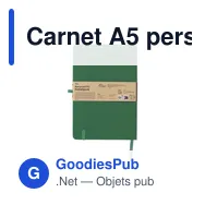 Carnet A5 personnalisable en PU recyclé avec logo - Miniature 1