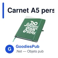 Carnet A5 personnalisable en PU recyclé avec logo - Miniature 2