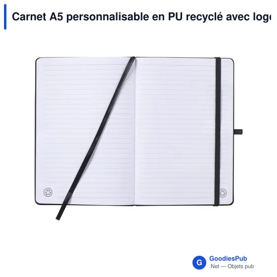 Carnet A5 personnalisable en PU recyclé avec logo - Image 11