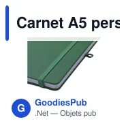 Carnet A5 personnalisable en PU recyclé avec logo - Miniature 3