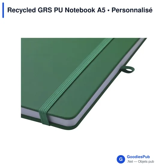 Carnet A5 personnalisable en PU recyclé avec logo - Image 3