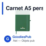 Carnet A5 personnalisable en PU recyclé avec logo - Miniature 4