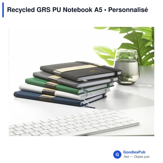 Carnet A5 personnalisable en PU recyclé avec logo - Image 6