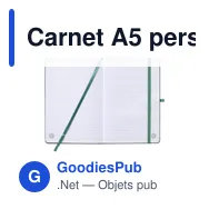 Carnet A5 personnalisable en PU recyclé avec logo - Miniature 7