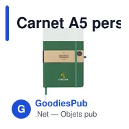 Carnet A5 personnalisable en PU recyclé avec logo - Miniature 8