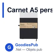 Carnet A5 personnalisable en PU recyclé avec logo - Miniature 9