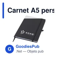 Carnet A5 personnalisable en PU recyclé avec logo - Miniature 10