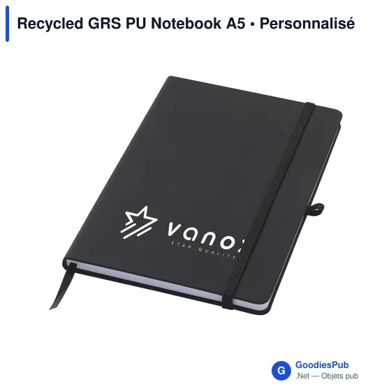 Carnet A5 personnalisable en PU recyclé avec logo - Image 10