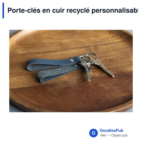Porte-clés en cuir recyclé personnalisable avec logo - MADE out of