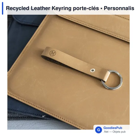 Porte-clés en cuir recyclé personnalisable avec logo - MADE out of - Image 5