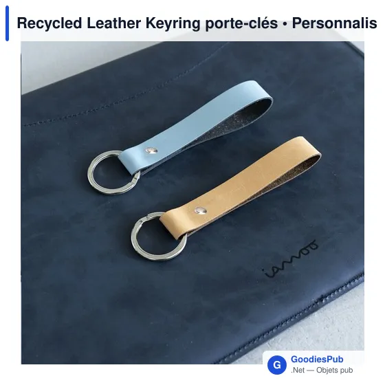 Porte-clés en cuir recyclé personnalisable avec logo - MADE out of - Image 6