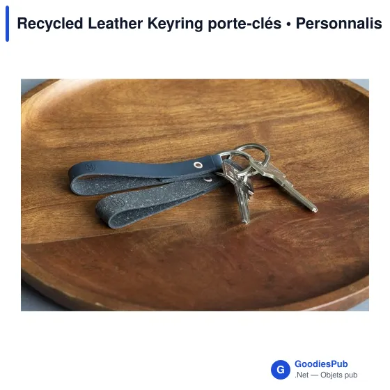 Porte-clés en cuir recyclé personnalisable avec logo - MADE out of - Image 8