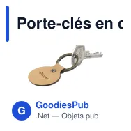 Porte-clés en cuir recyclé personnalisable avec logo - Recycled Leather Keyring Round - Miniature 11