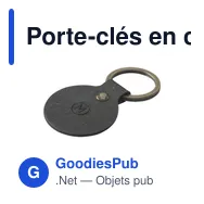 Porte-clés en cuir recyclé personnalisable avec logo - Recycled Leather Keyring Round - Miniature 3