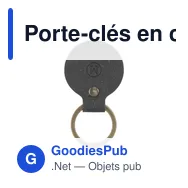 Porte-clés en cuir recyclé personnalisable avec logo - Recycled Leather Keyring Round - Miniature 5