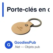 Porte-clés en cuir recyclé personnalisable avec logo - Recycled Leather Keyring Round - Miniature 7