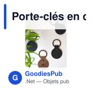 Porte-clés en cuir recyclé personnalisable avec logo - Recycled Leather Keyring Round - Miniature 8