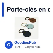 Porte-clés en cuir recyclé personnalisable avec logo - Recycled Leather Keyring Round - Miniature 9
