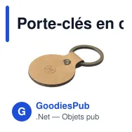 Porte-clés en cuir recyclé personnalisable avec logo - Recycled Leather Keyring Round - Miniature 10