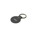 Variante noir - Porte-clés en cuir recyclé personnalisable avec logo - Recycled Leather Keyring Round