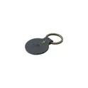 Variante bleu foncé - Porte-clés en cuir recyclé personnalisable avec logo - Recycled Leather Keyring Round