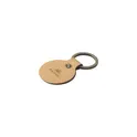 Variante taupe - Porte-clés en cuir recyclé personnalisable avec logo - Recycled Leather Keyring Round