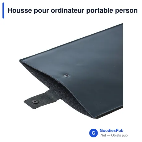 Housse pour ordinateur portable personnalisable en cuir recyclé - MADE outavec logo