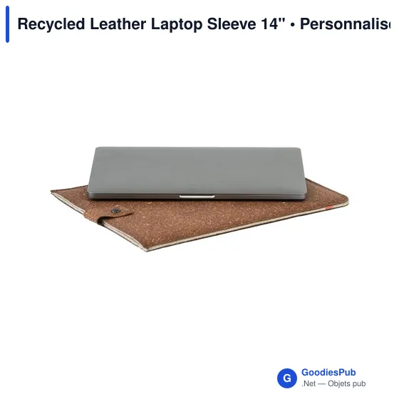 Housse pour ordinateur portable personnalisable en cuir recyclé - MADE outavec logo - Image 11