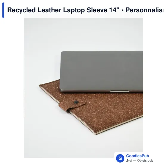 Housse pour ordinateur portable personnalisable en cuir recyclé - MADE outavec logo - Image 12