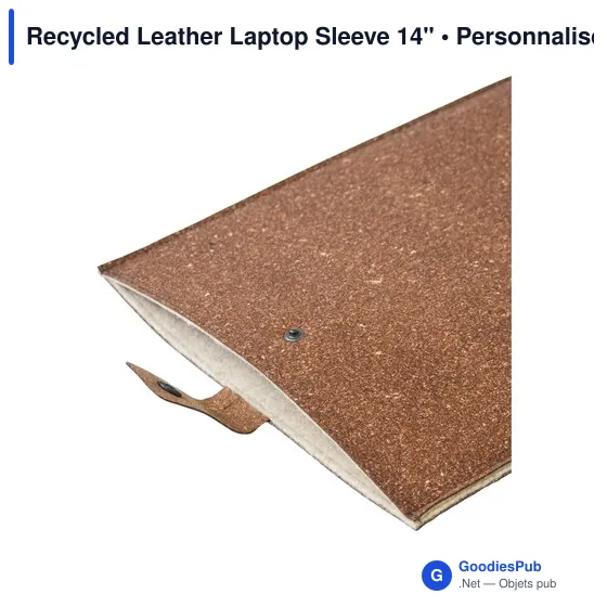 Housse pour ordinateur portable personnalisable en cuir recyclé - MADE outavec logo - Image 10