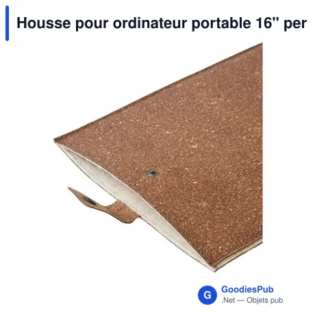 Housse pour ordinateur portable 16" personnalisable en cuir recycléavec logo