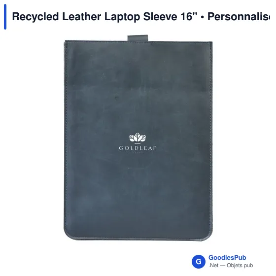 Housse pour ordinateur portable 16" personnalisable en cuir recycléavec logo - Image 7