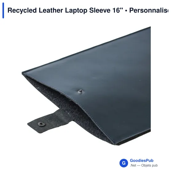 Housse pour ordinateur portable 16" personnalisable en cuir recycléavec logo - Image 8