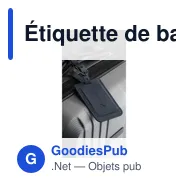 Étiquette de bagage personnalisable en cuir recyclé avec logo - Miniature 1