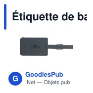 Étiquette de bagage personnalisable en cuir recyclé avec logo - Miniature 2