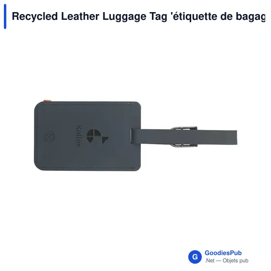 Étiquette de bagage personnalisable en cuir recyclé avec logo - Image 2