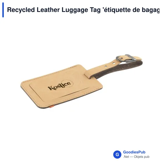 Étiquette de bagage personnalisable en cuir recyclé avec logo - Image 11
