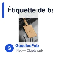 Étiquette de bagage personnalisable en cuir recyclé avec logo - Miniature 12