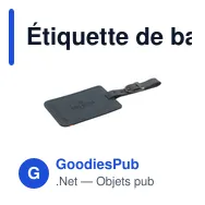 Étiquette de bagage personnalisable en cuir recyclé avec logo - Miniature 4