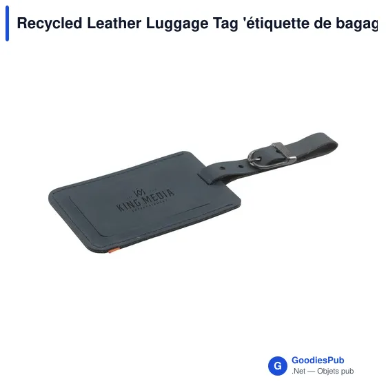 Étiquette de bagage personnalisable en cuir recyclé avec logo - Image 4